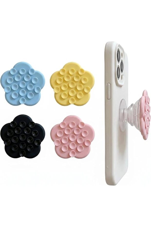 4 Pcs Sticky Silicone Suction Cup Phone Mount