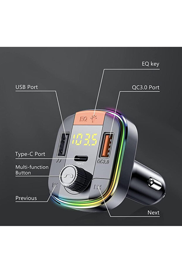 شاحن سيارة متعدد المنافذ DX1806