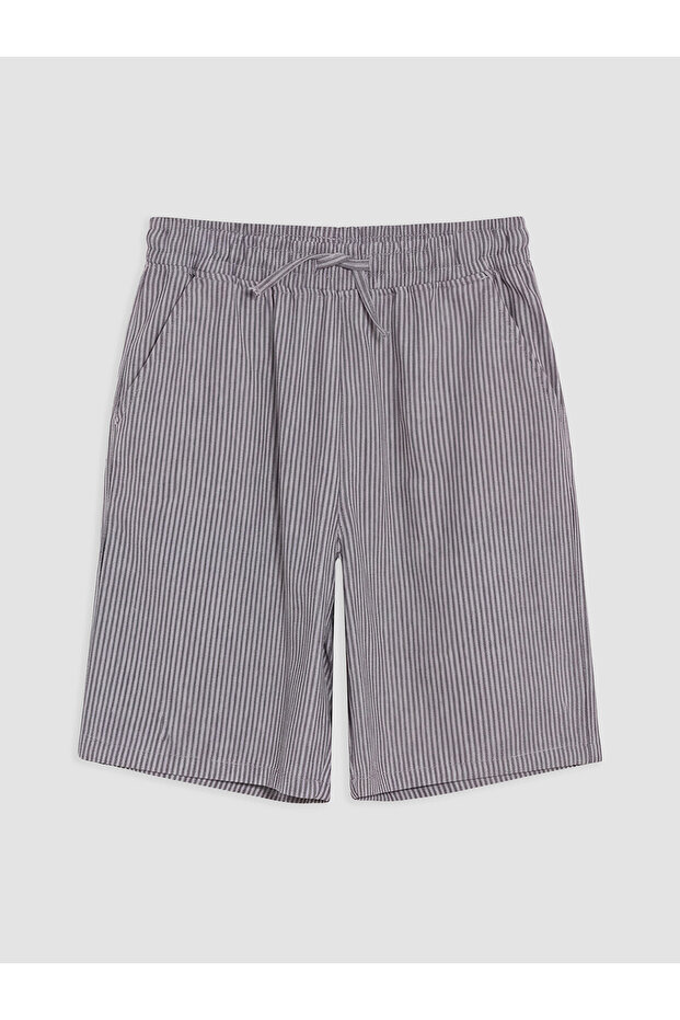 Trendlucky Striped Boys' Shorts with Elastic Waist and Contrast