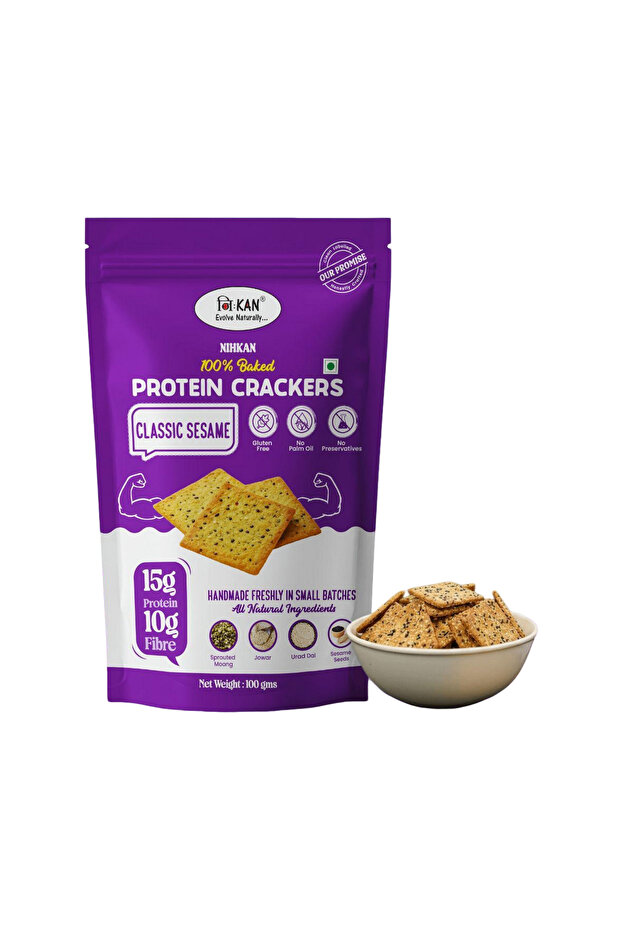 NIHKAN Baked Classic Sesame Protein Crackers | 100g