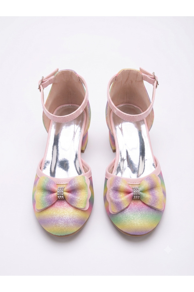 Rainbow Bow Girls' High Heeled Shoes