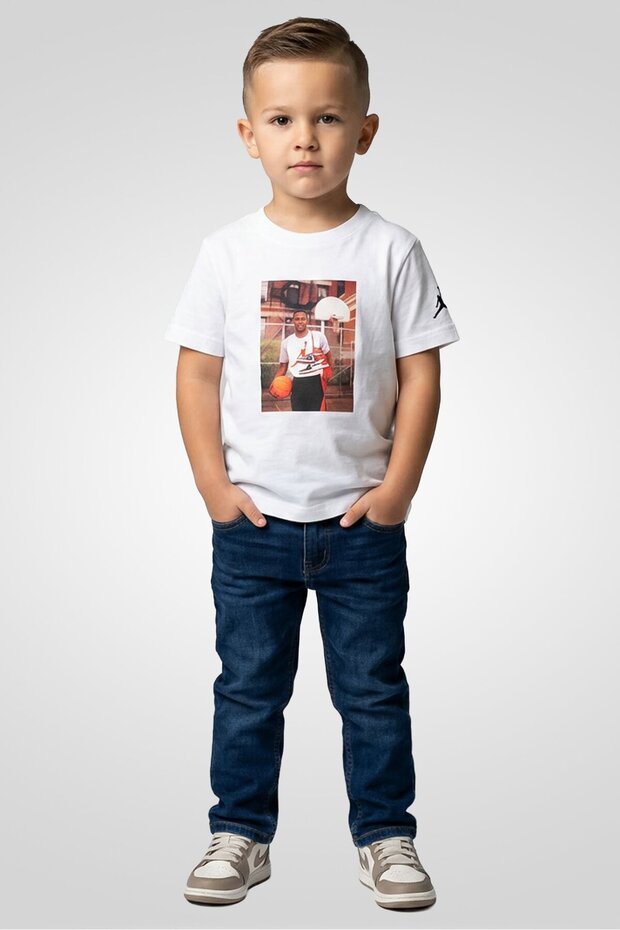 Toddlers Boy Graphic Print Short Sleeve Outdoor T-Shirt, White