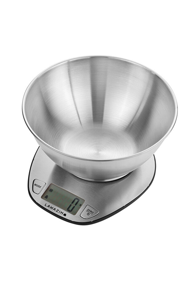 Digital Kitchen Scale with 1.8L Stainless Steel Bowl, LCD Display and Zero Function
