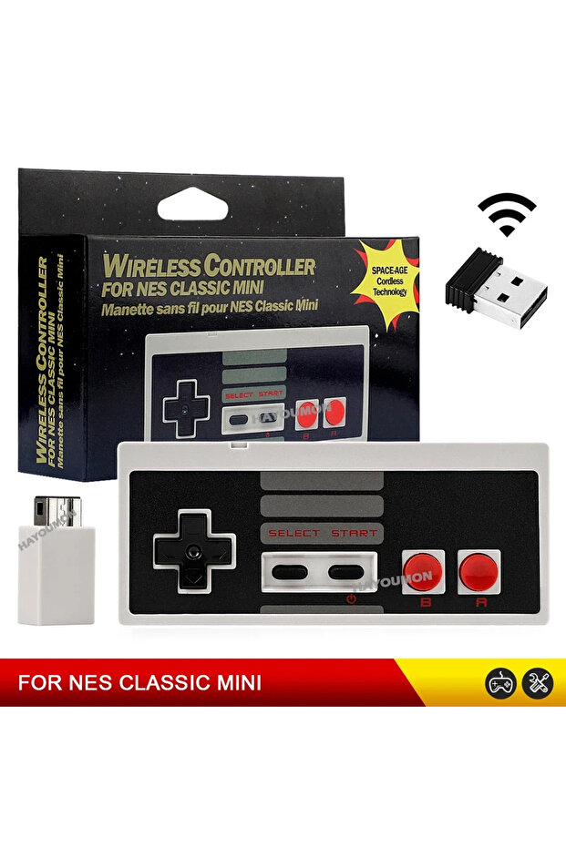 وحدة تحكم لاسلكية لجهاز NES CLASSIC MINI + جهاز استقبال لاسلكي 2.4G لألعاب NES Classic Mini