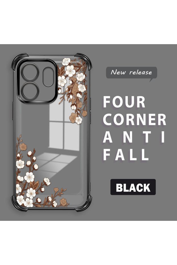 Infinix Smart 9 Compatible Transparent Back Four Corners Reinforced Impact Protection Silicone Case
