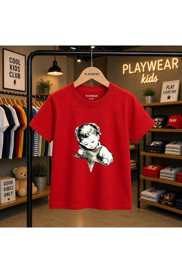 Baby Yıldız V1 Printed 100% Children's Unisex T-Shirt 5 6 -7 8-9 10 -11 12 Years Old