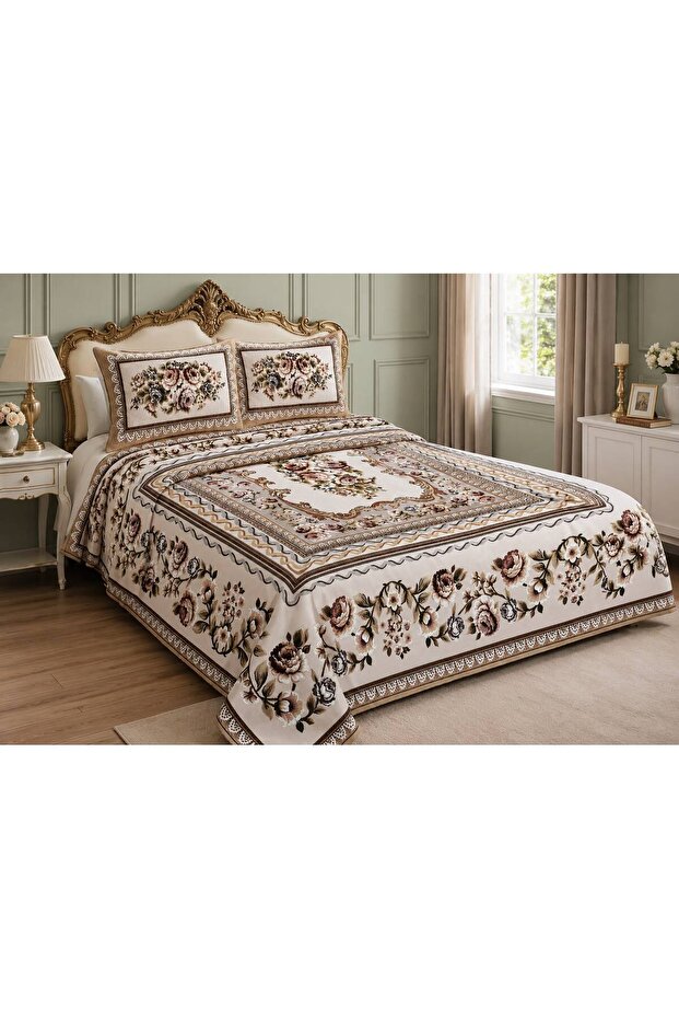 Classic Tapestry Woven Double Bedspread 1 Piece 260X260 Bedspread + 2 Pieces 50X70 Pillowcases