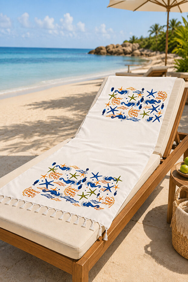 Marin Cotton Peshtemal | Beach Towel and Pool Towel | Tasseled | Fast Drying