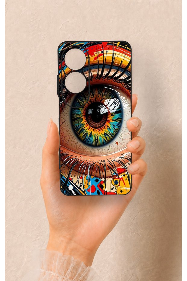 Oppo A60 Compatible Colorful Eye-Pop Pattern Silicone Case