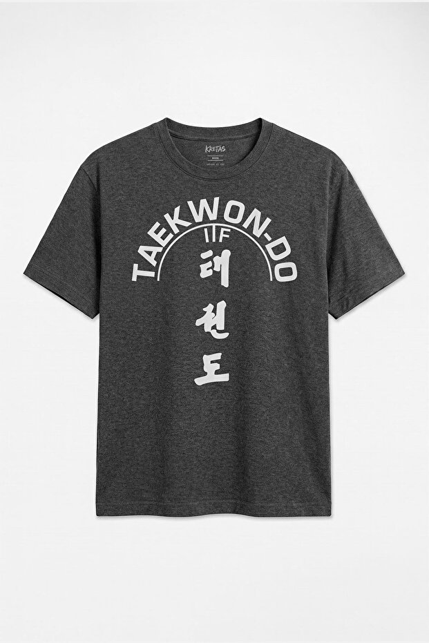 Anthracite Melange Unisex Regular Fit Taekwon-Do Taekwondo Itf Martial Sports T-Shirt