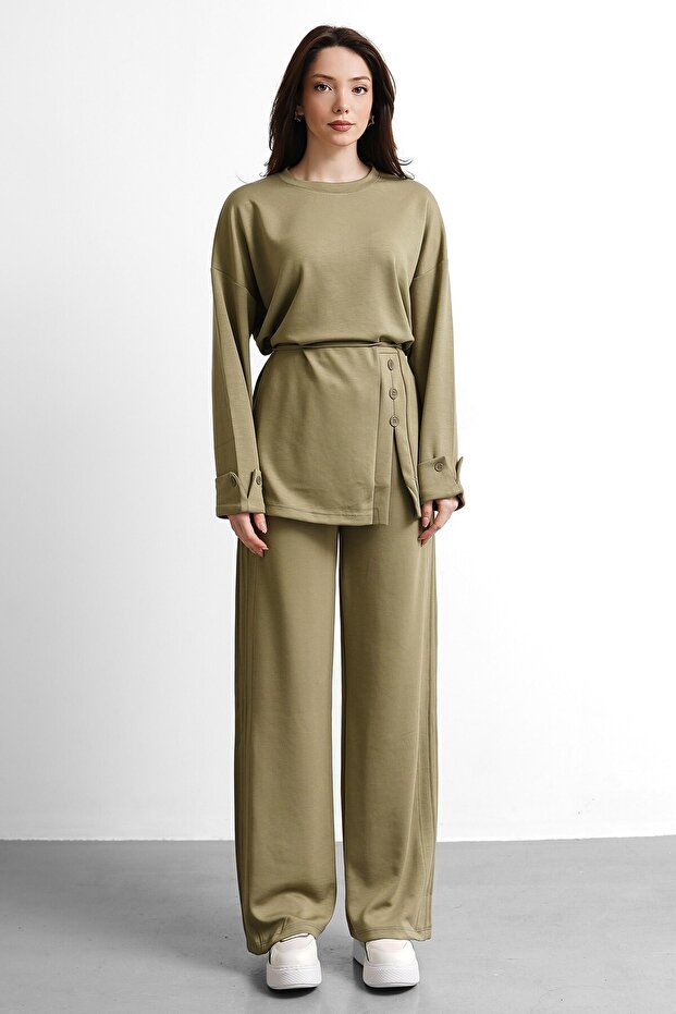 Molly Nelly Women's Loose Skirt Buttoned Suit