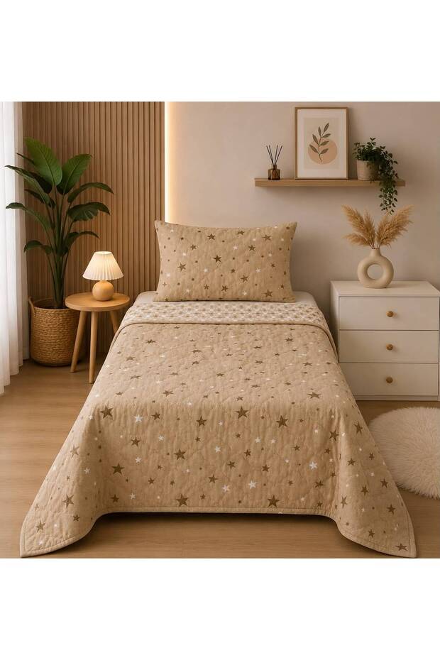 طقم لحاف مفرد مبطن - غطاء سرير - قابل للعكس - 160 × 230