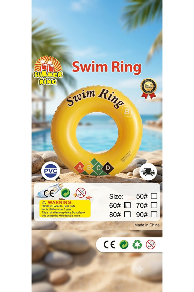 Melek Stationery 🌞 🏖️   Swim Ring Inflatable Swimming Ring 🏊 ‍ ♀️ 🌊   1 Piece