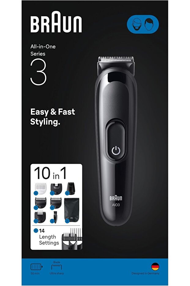 All-in-One Series 3, 10in1 Grooming Kit, Ultra Sharp Blade, 14 Lengths, AIO3560