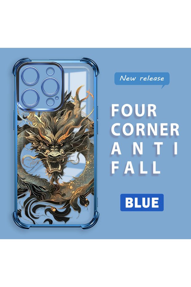 iPhone 14 Pro Compatible Transparent Back Four Corners Reinforced Impact Protection Silicone Case