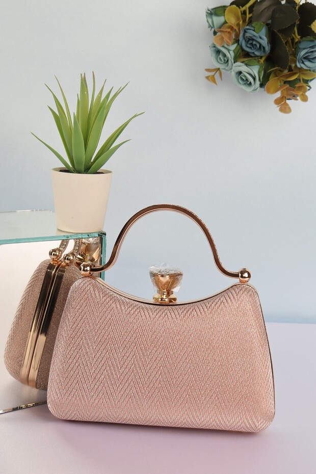 Elysara Eb0751 | Plaid Stylish Double Metal Handle Evening Dress Bag