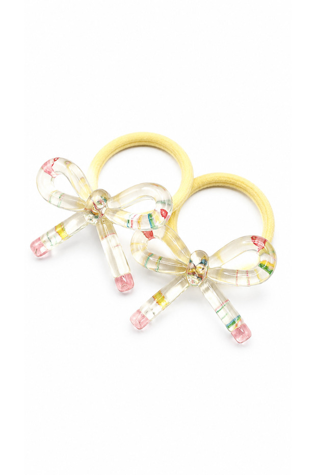 Colorful Bow Rubber Buckle Yellow