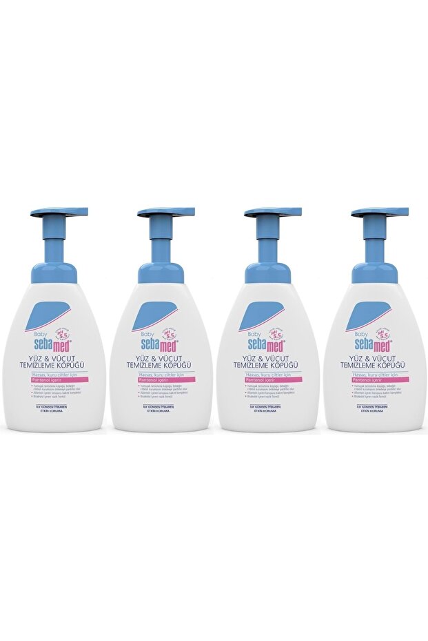 Baby Shampoo Face and Body Foam 400ml (Ph 5.5 Newborn Sensitive Skin) (Set of 4)