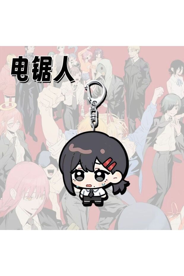 keychain 4 Makima Pendant Denji Chainsaw Man Acg Aki Hayakawa Anime Kawaii Accessories Q Version Sc