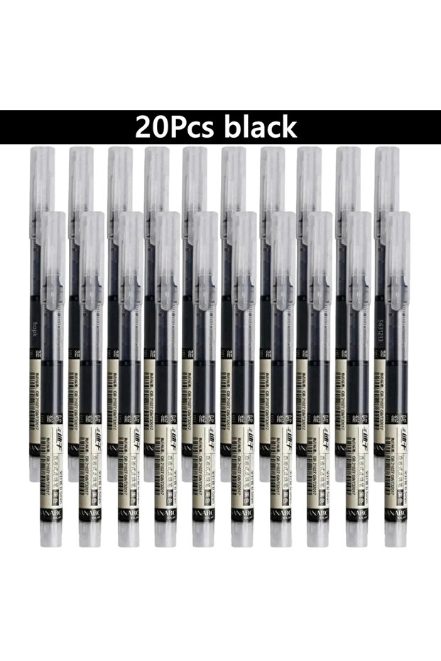 20pcs black Gel Pens Set: 3-100pcs Black/Blue Large Capacity Smooth Writing for Office & School Quic