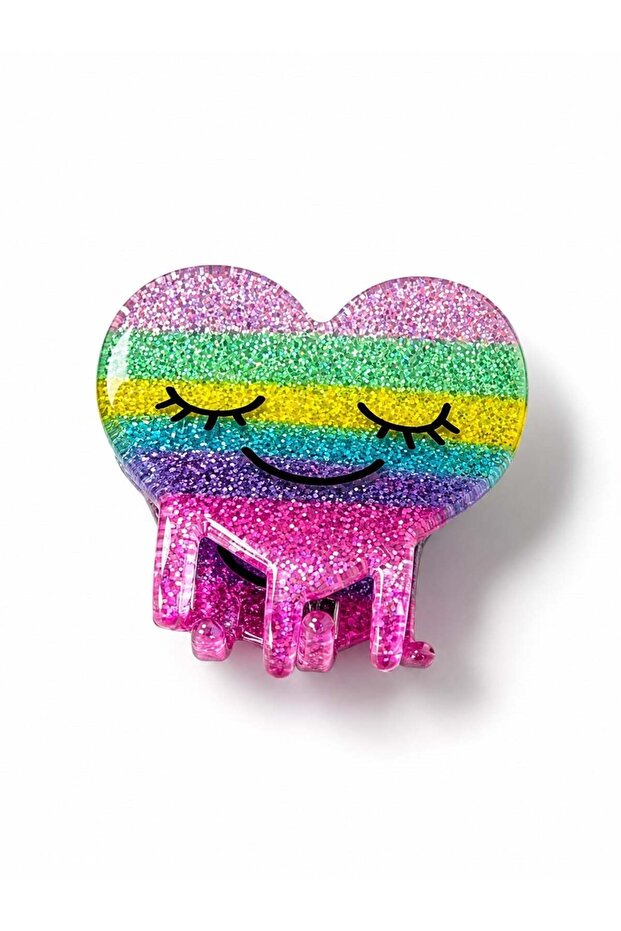 Silvery Heart Acrylic Clasp Buckle