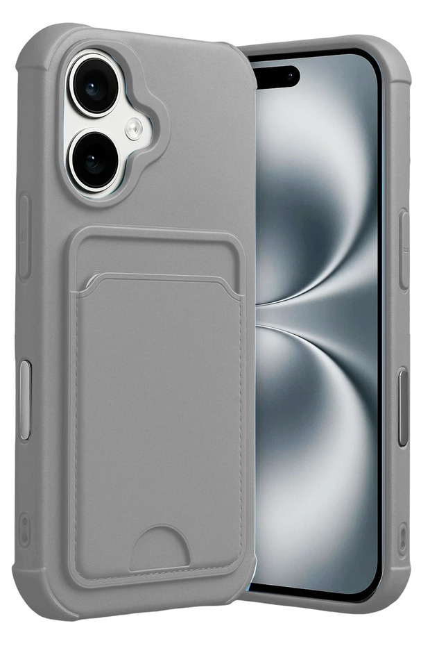 Aconcept iPhone 17 Kelvin Silicone with Business Card Holder (173622) - Gray