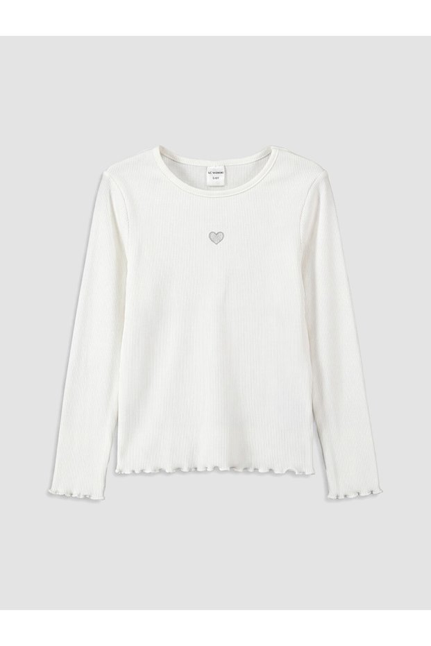 LCW Kids Crew Neck Embroidered Girls' T-Shirt