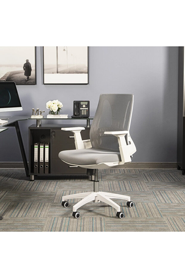 كرسي مكتب OLVARRA متوسط الارتفاع باللون الرمادي