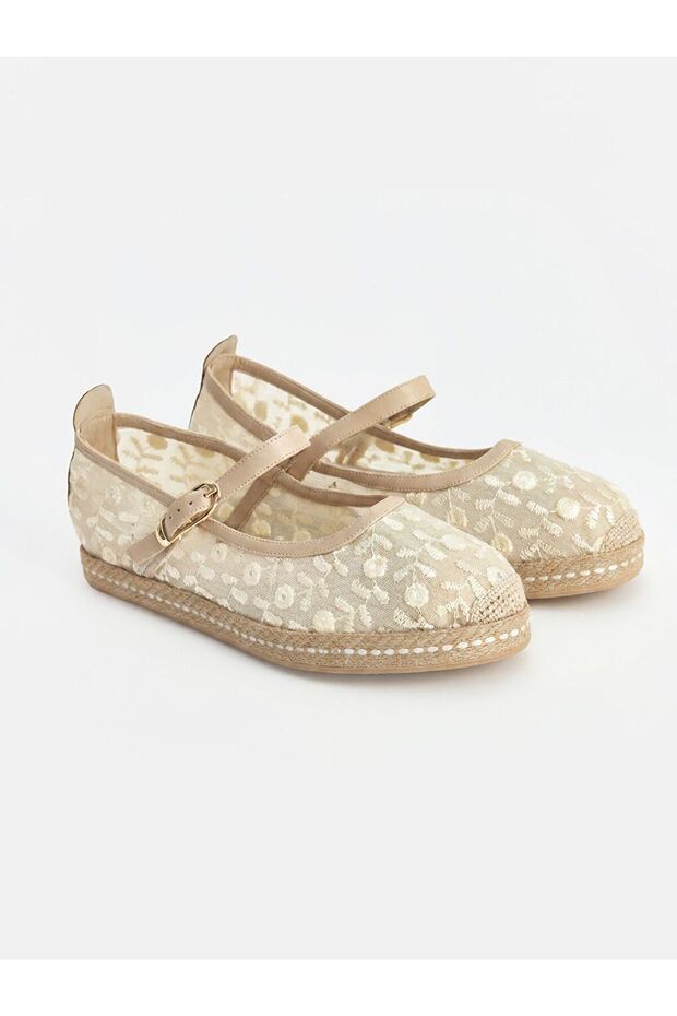 Lcw Steps Beige Mesh Women's Ballerinas