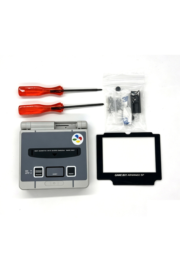 غلاف رمادي عتيق الطراز لجهاز GBA SP، قطعة واحدة، مقاوم للخدوش والسقوط، مناسب لجهاز ألعاب GBA SP، طراز SF.