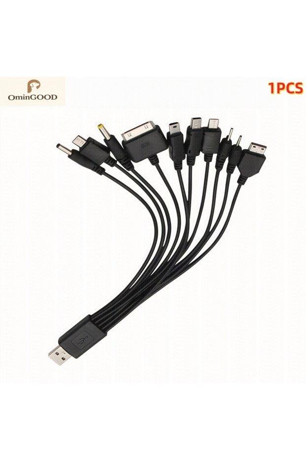 No 1pcs Portable 10 In 1 Multi-Function USB Charging Cable Universal Multi Plug Phone Charger Wire C