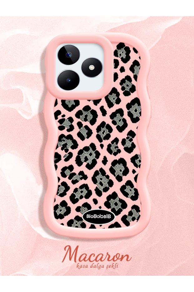 Realme C51/C53 Compatible Wavy Frame Leopard Print High Quality Silicone Phone Case