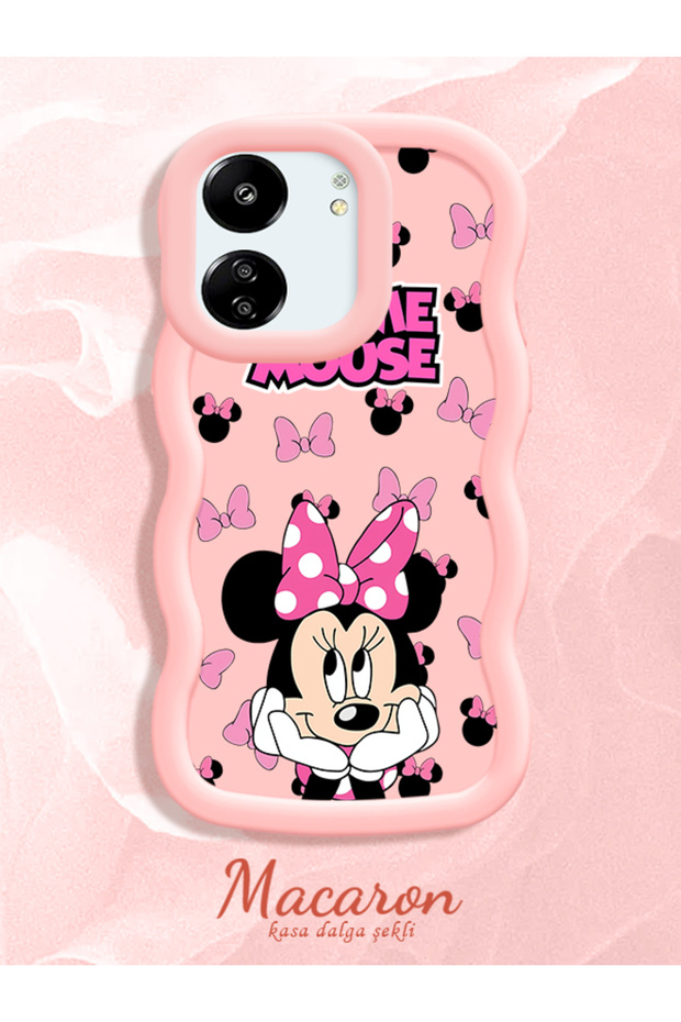 Poco C65 Compatible Wavy Frame Mouse Cartoon Pattern Quality Silicone Phone Case