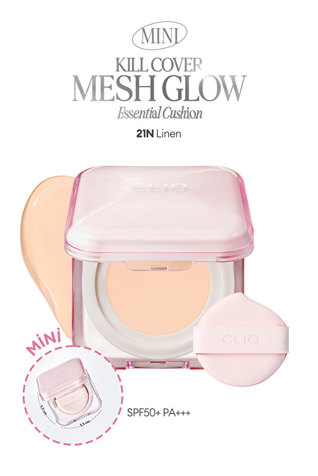 كريم أساس كيل كوفر ميش جلو إسينشال كوشن ميني (21N كتان) مع حماية من الشمس SPF50+ PA++++