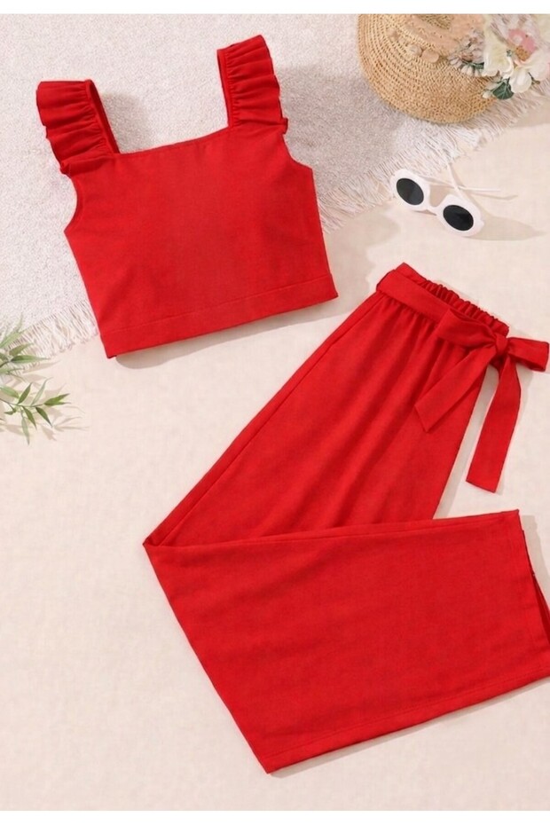 Girl's 2-Piece Combination Woven Set for the New Season