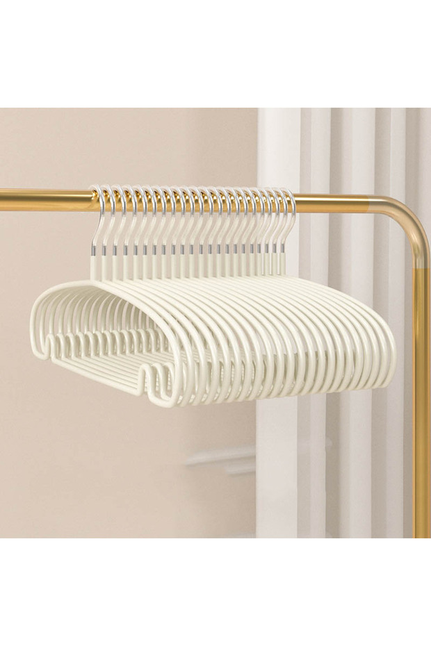 10-Pack Non-Slip No-Shoulder-Bump Clothes Hangers (white).