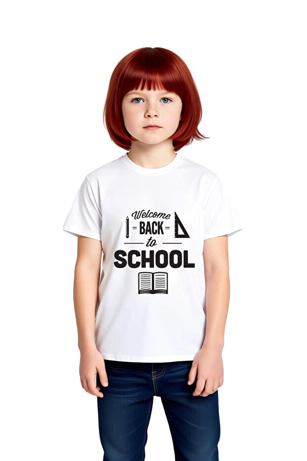 Children's Welcome Back to School Printed T-Shirt Short Sleeve Round Neck Graphic Pattern Relaxed Fit Casual