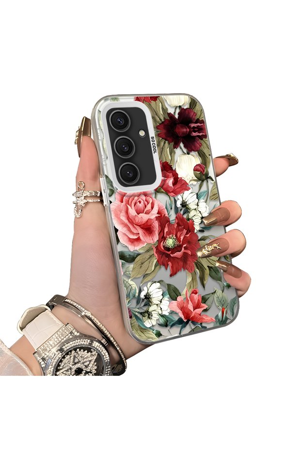 Samsung Galaxy S24 Plus Compatible Hard Acrylic Back Silicone Edge Lens Protection Case