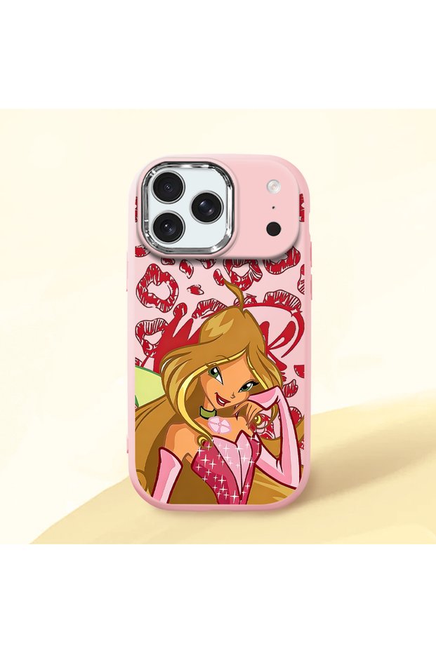 Pink Silicone Case with Shock-Absorbing Camera Protections Compatible with iPhone 17 Pro