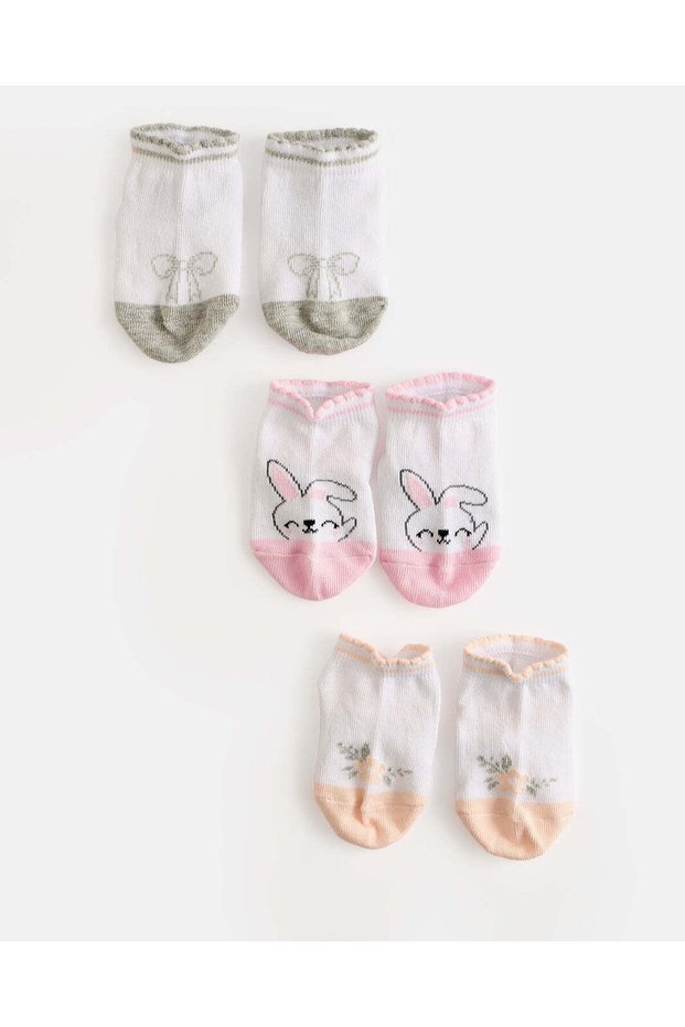 Infant Girls Assorted Ankle Length Socks 3 Pairs