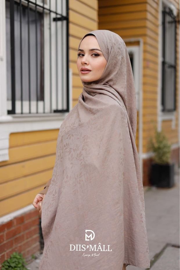 Dubai Organic Olive Branch Patterned Shawl – Soft Textured, Casual and Special Occasion Hijab Shawl