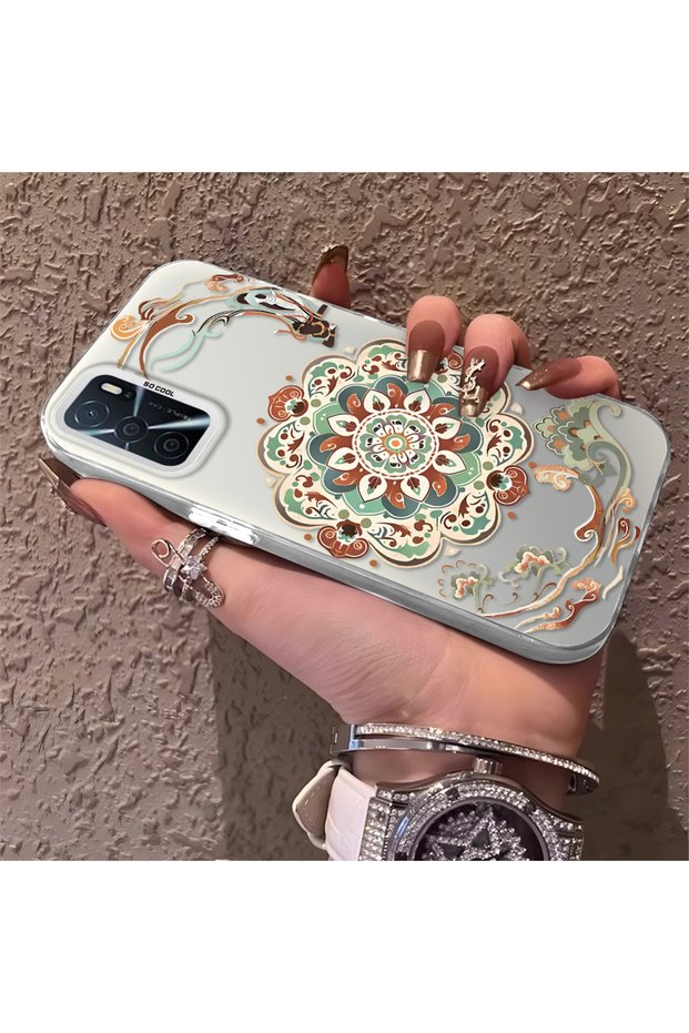 Oppo A55 4g Compatible Traditional Dunhuang Motif Silicone Phone Case, Shockproof