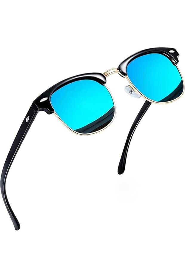 Foldable Rectangular Sunglasses for Men and Women Uv Protection Classic Sun Glasses