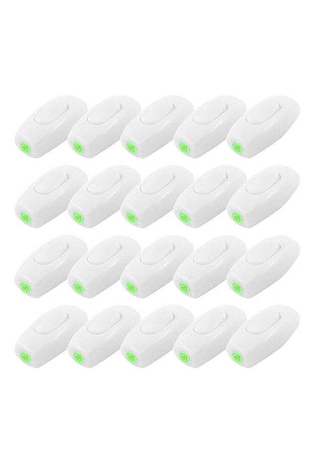 In-Line Cord Switch Set, White Manual Operation, Universal Fit (20 Pieces)