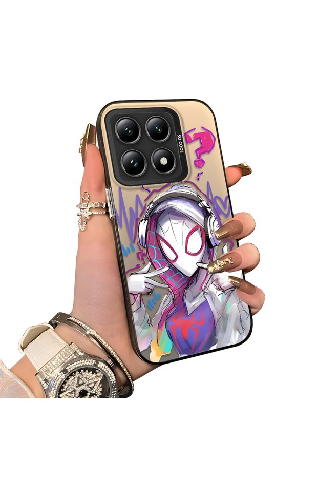 Xiaomi Mi 14t Compatible Spiderman Double Case Acrylic Back Silicone Edge Protection