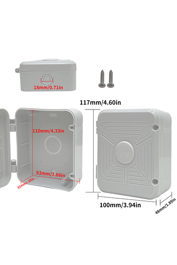 117-100-48mm Rainproof Outdoor Junction Box, Plastic Electrical Shell Wall Bracket, Engineering Wall