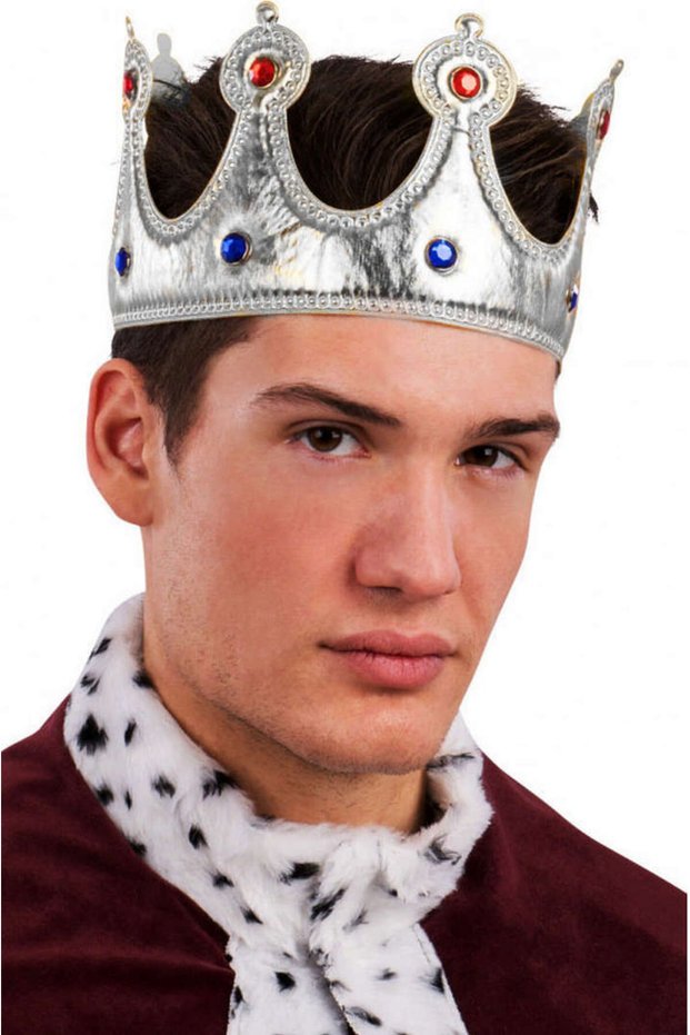 Zengezur King Crown Silver Color Fabric Material (220821) Adult Size