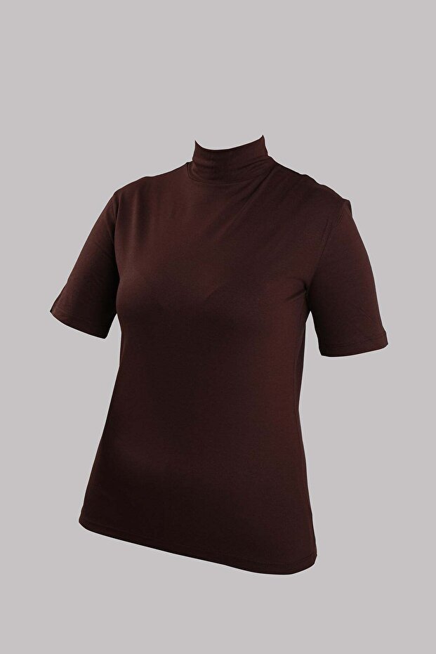 Brown Body Turtleneck Viscose Half Sleeve 1028_14