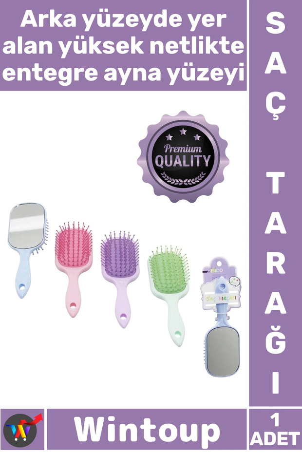 # Comb Children's Ergonomic Flexible Toothed Daily Care Stylish Colorful Rectangular Plastic Hair Comb with Mirror