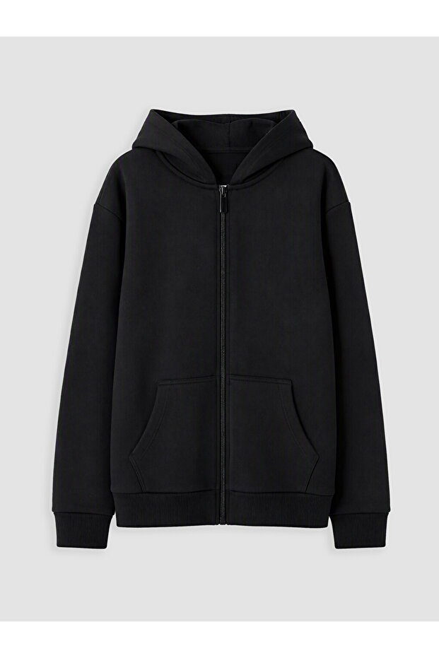 Lcw Kids Hooded Thick Girls' Zippered Sweatshirt